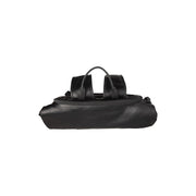 Black Leather Roll-top Backpack Bornholm, detail view 3