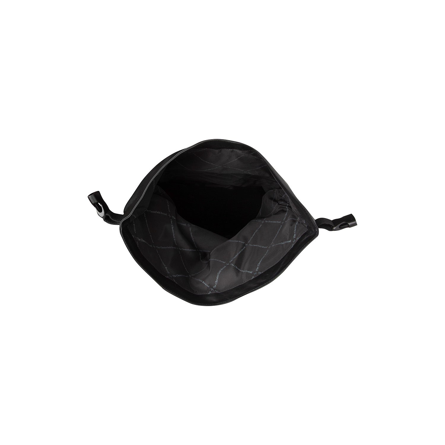 Black Leather Roll-top Backpack Bornholm, detail view 4