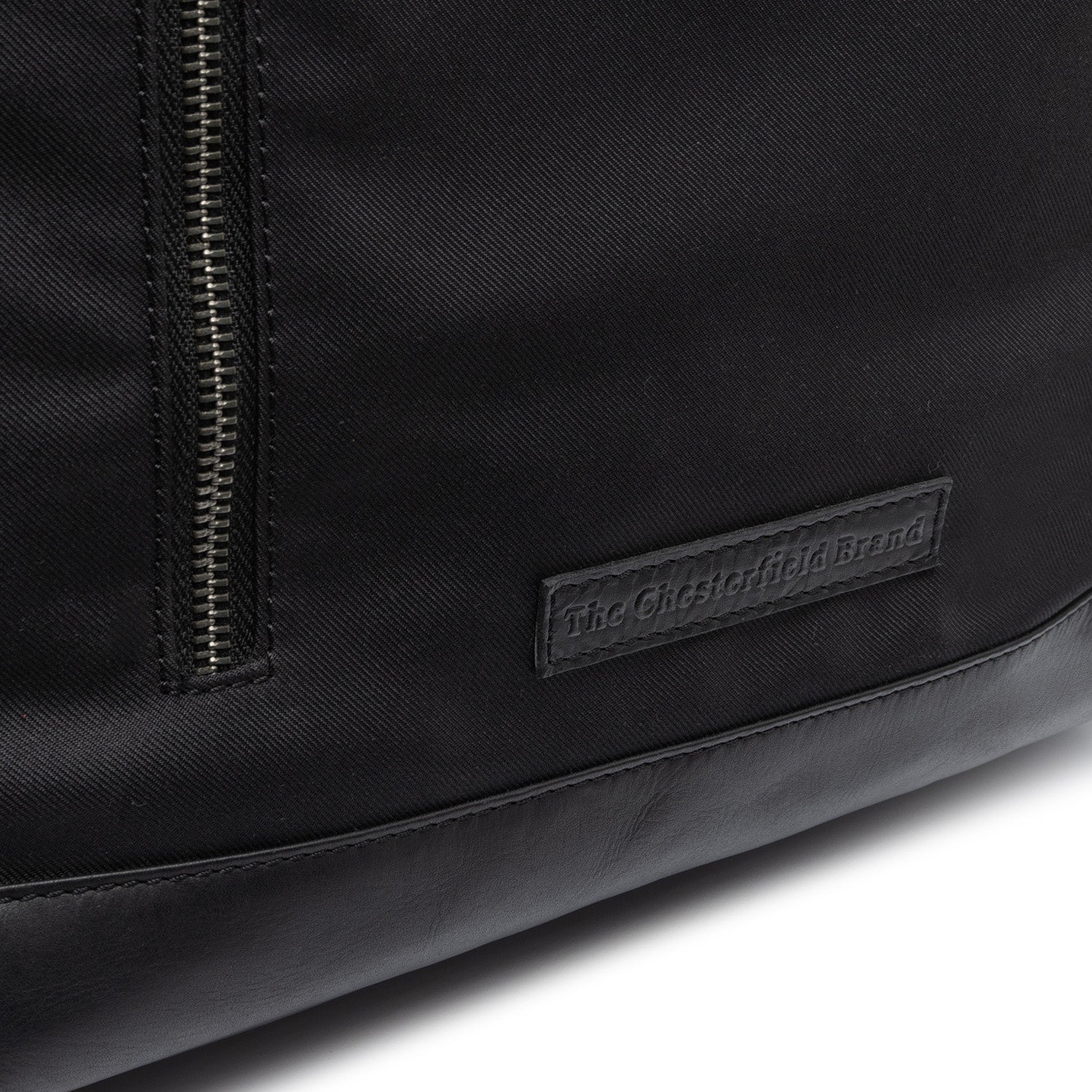 Black Leather Roll-top Backpack Bornholm, detail view 5