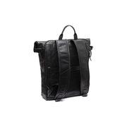 Black Leather Roll-top Backpack Bornholm, detail view 6
