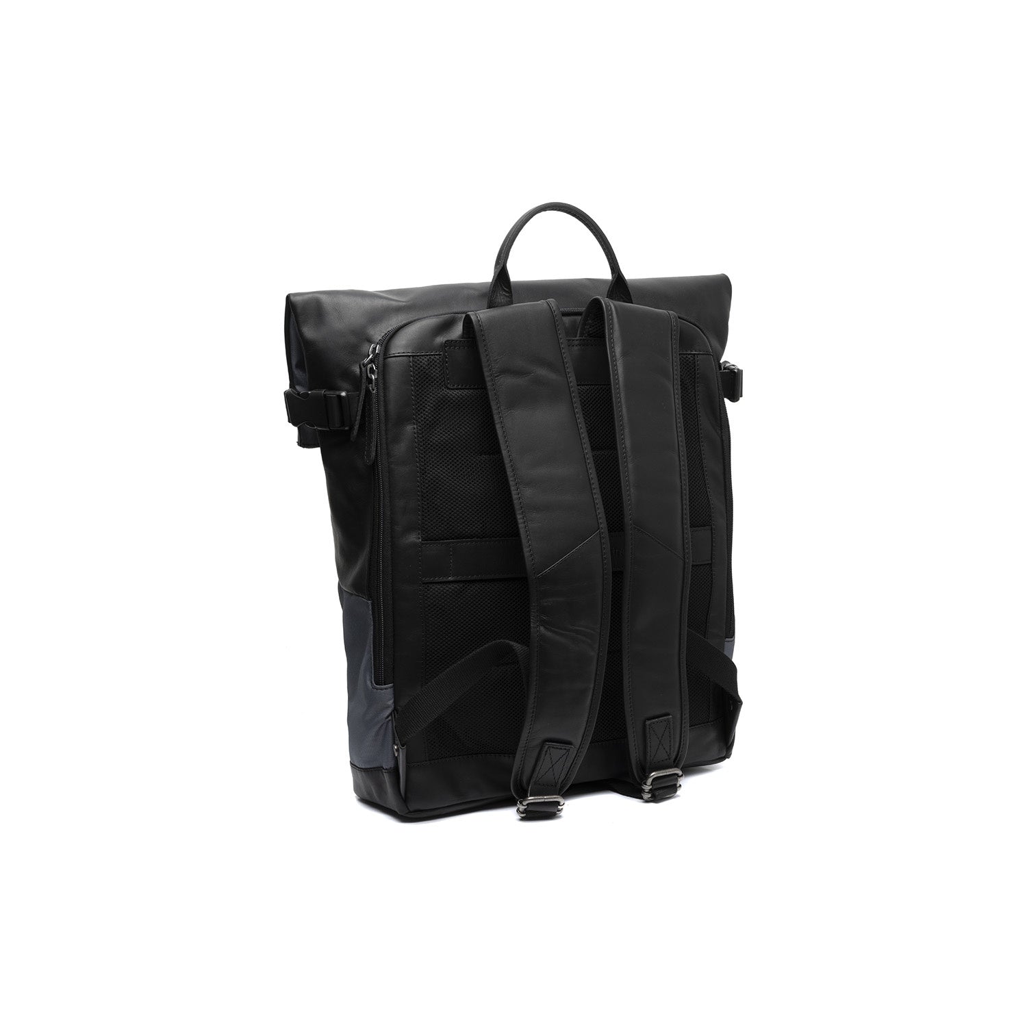 Light Grey Leather Roll-top Backpack Bornholm, detail view 4