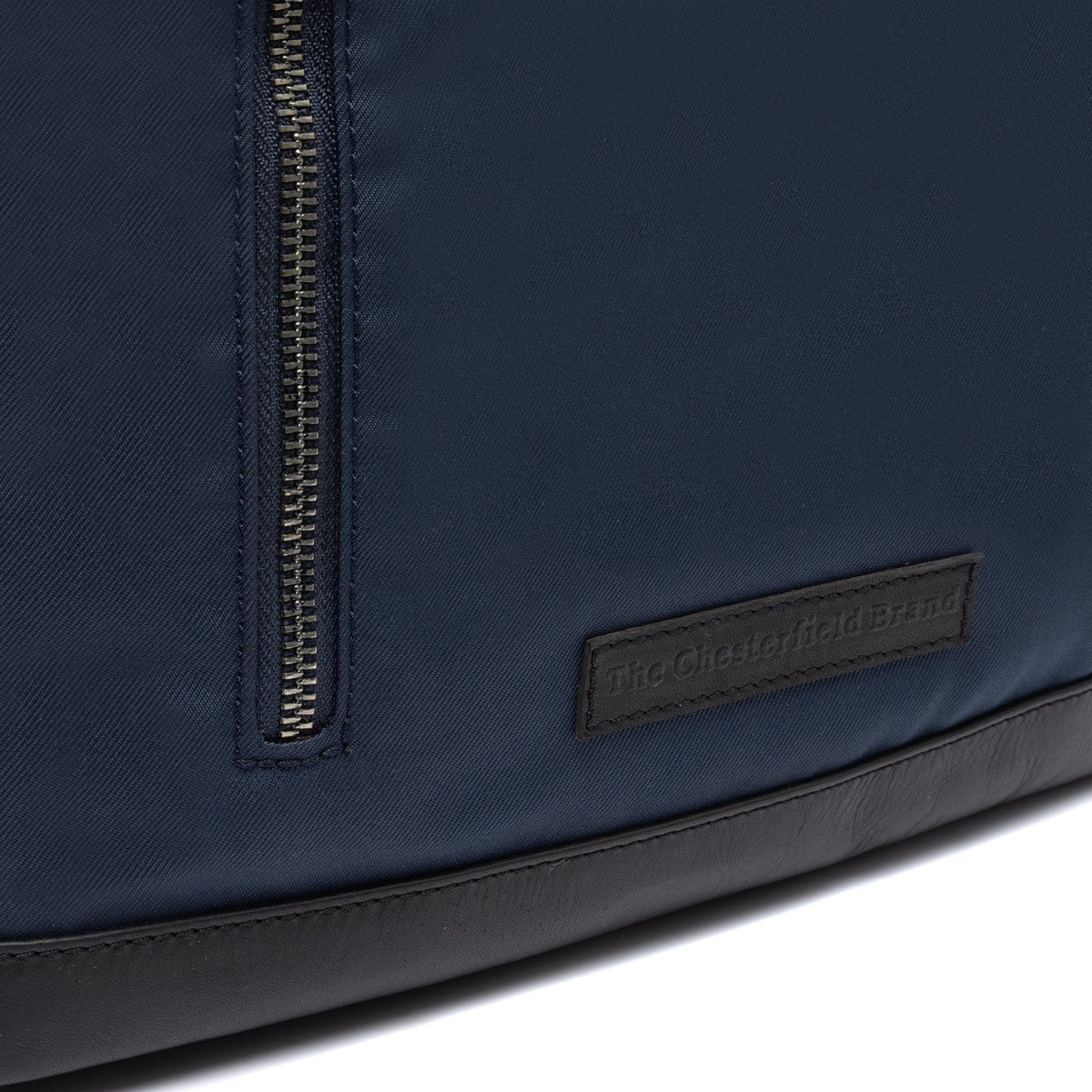 Navy Leather Roll-top Backpack Bornholm, detail view 4