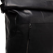 Black Leather Roll-top Backpack Liverpool, product view 3