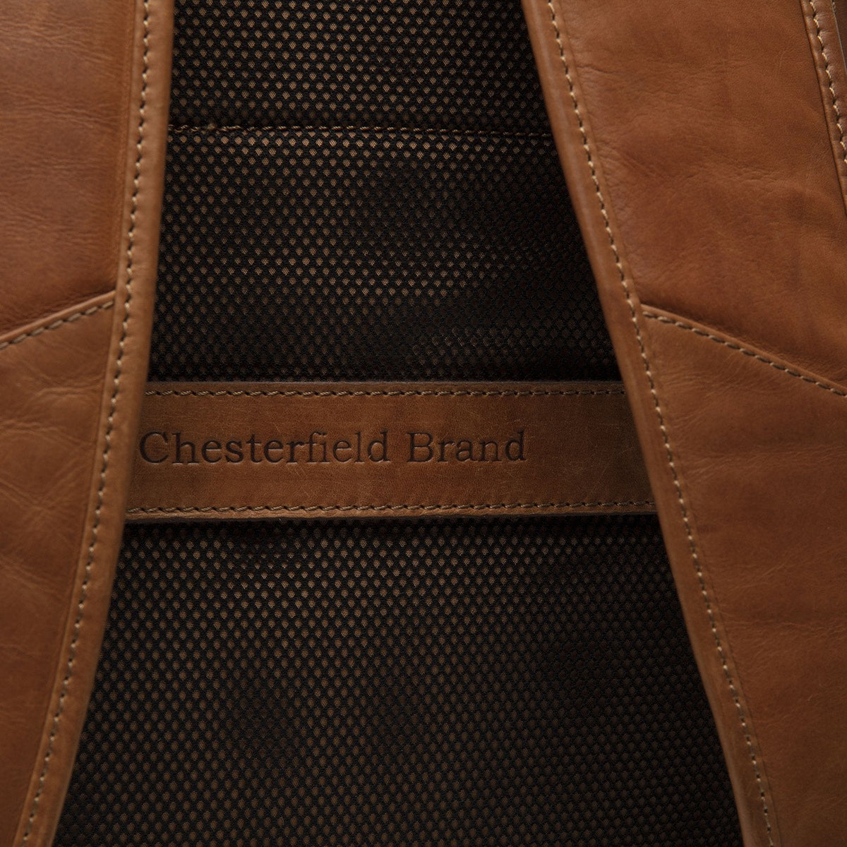 Cognac Leather Roll-top Backpack Liverpool, detail view 4