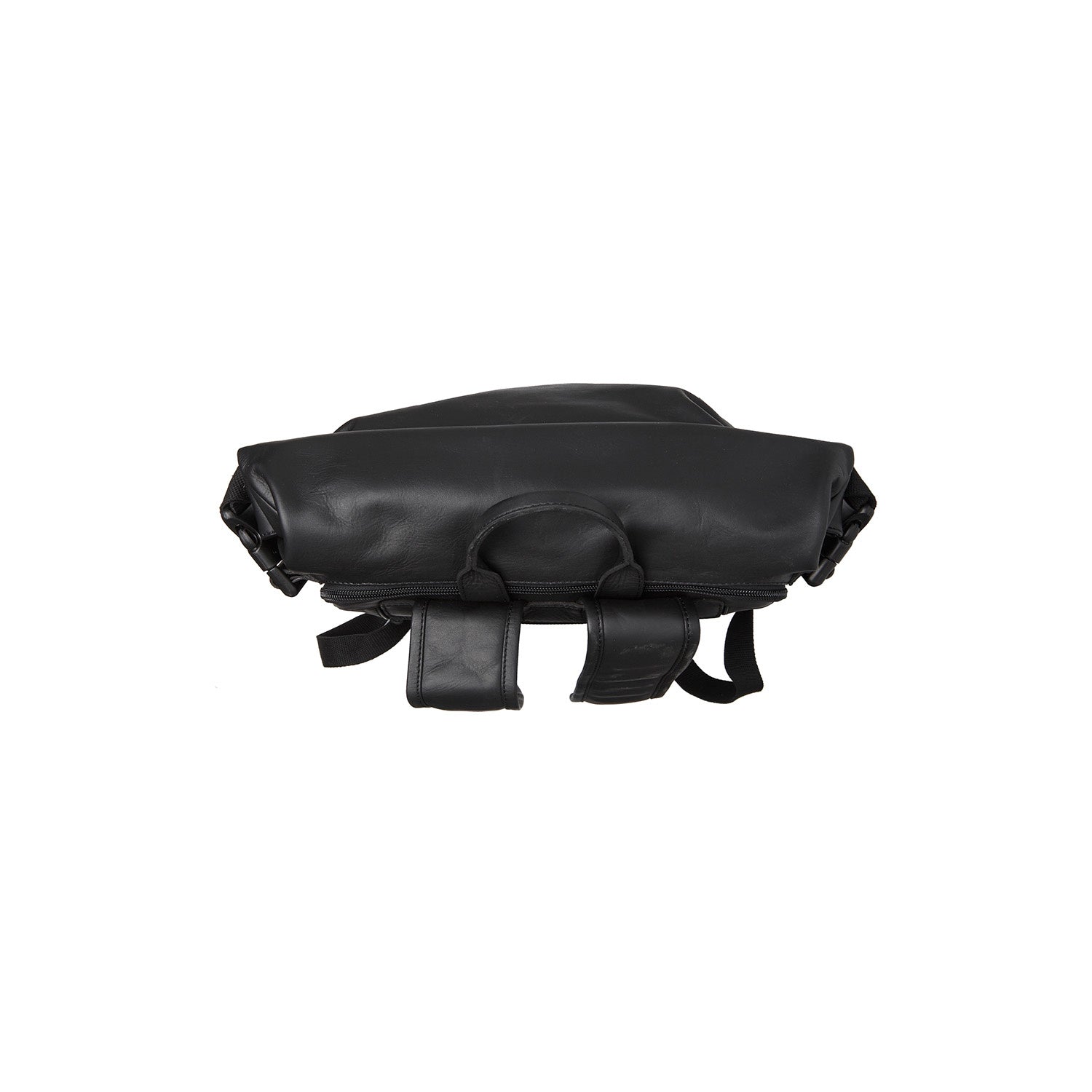 Black Leather Roll-top Backpack Mazara, detail view 3
