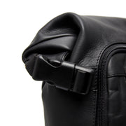 Black Leather Roll-top Backpack Mazara, detail view 4