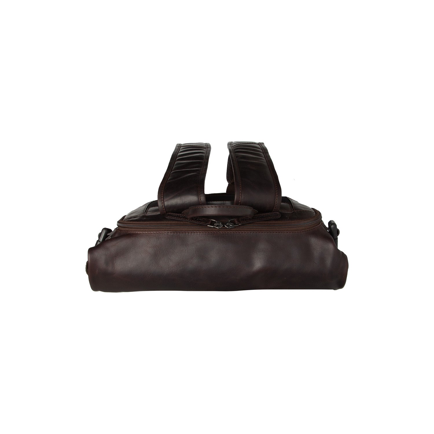 Brown Leather Roll-top Backpack Mazara, detail view 1