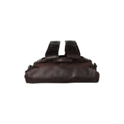 Brown Leather Roll-top Backpack Mazara, detail view 1