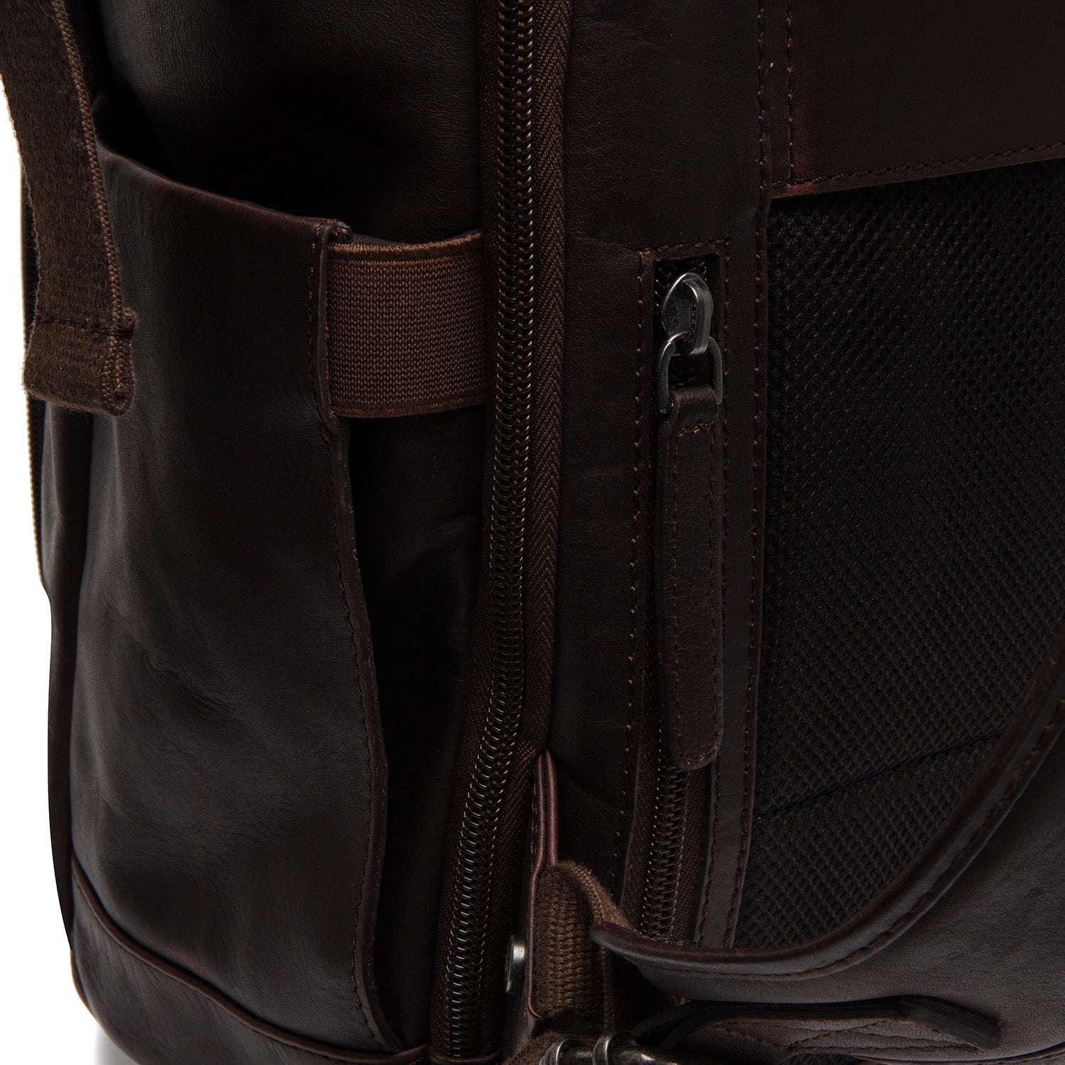 Brown Leather Roll-top Backpack Remo, detail view 4