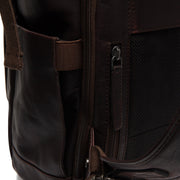 Brown Leather Roll-top Backpack Remo, detail view 4