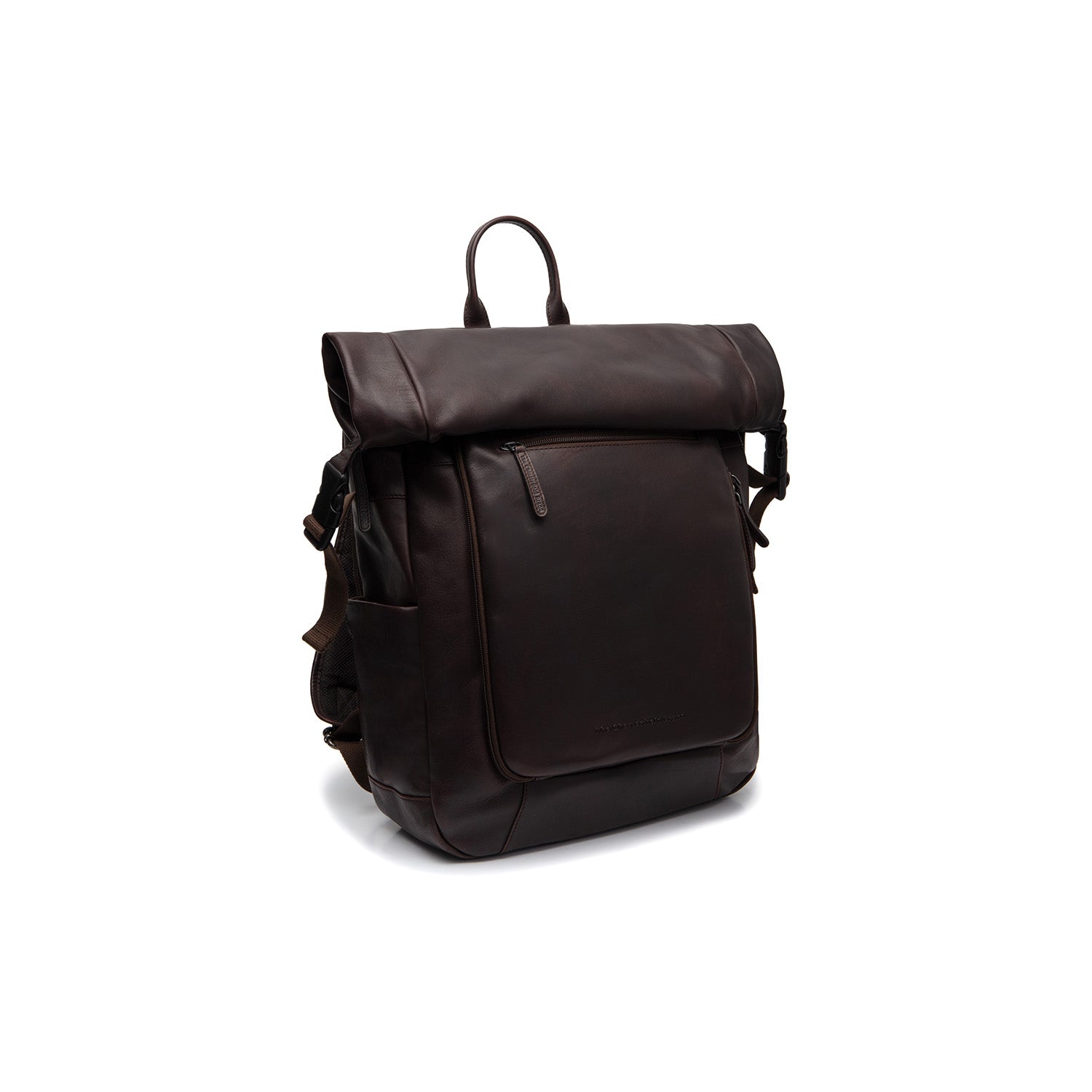 Brown Leather Roll-top Backpack Remo, front view