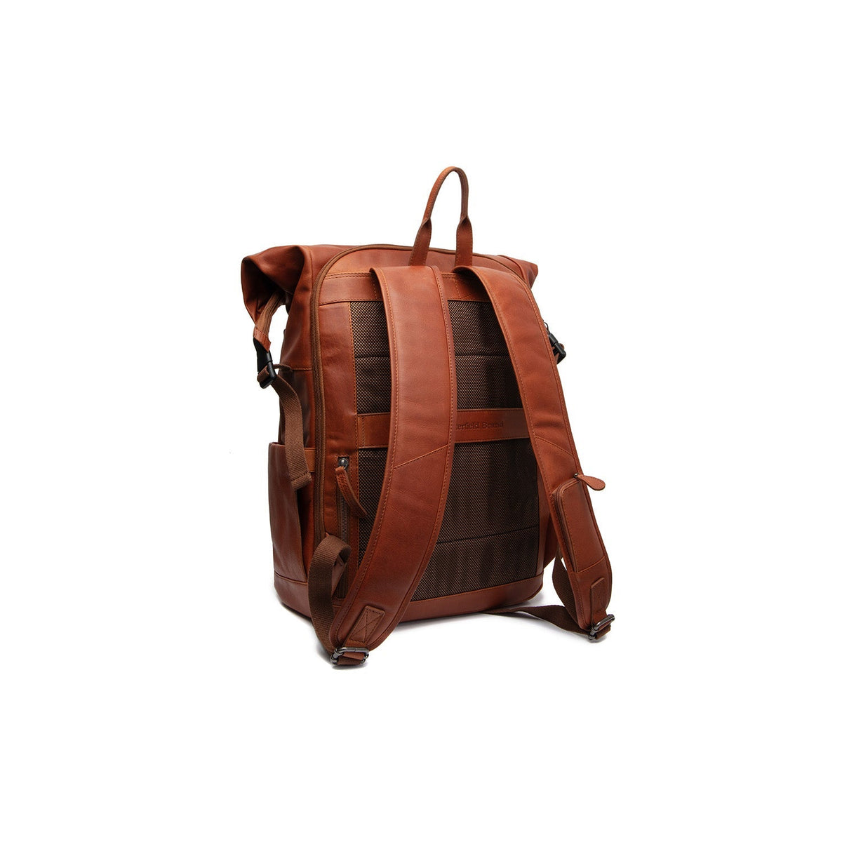 Cognac Leather Roll-top Backpack Remo, detail view 6