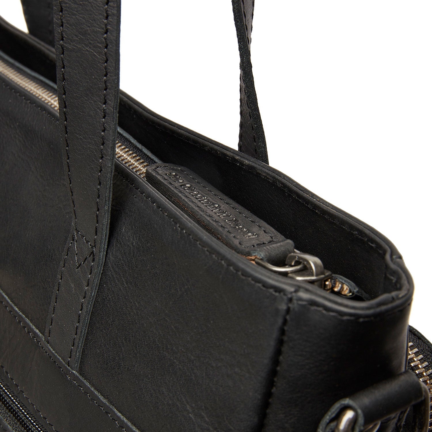 Black Leather Shopper Alicante, product view 3