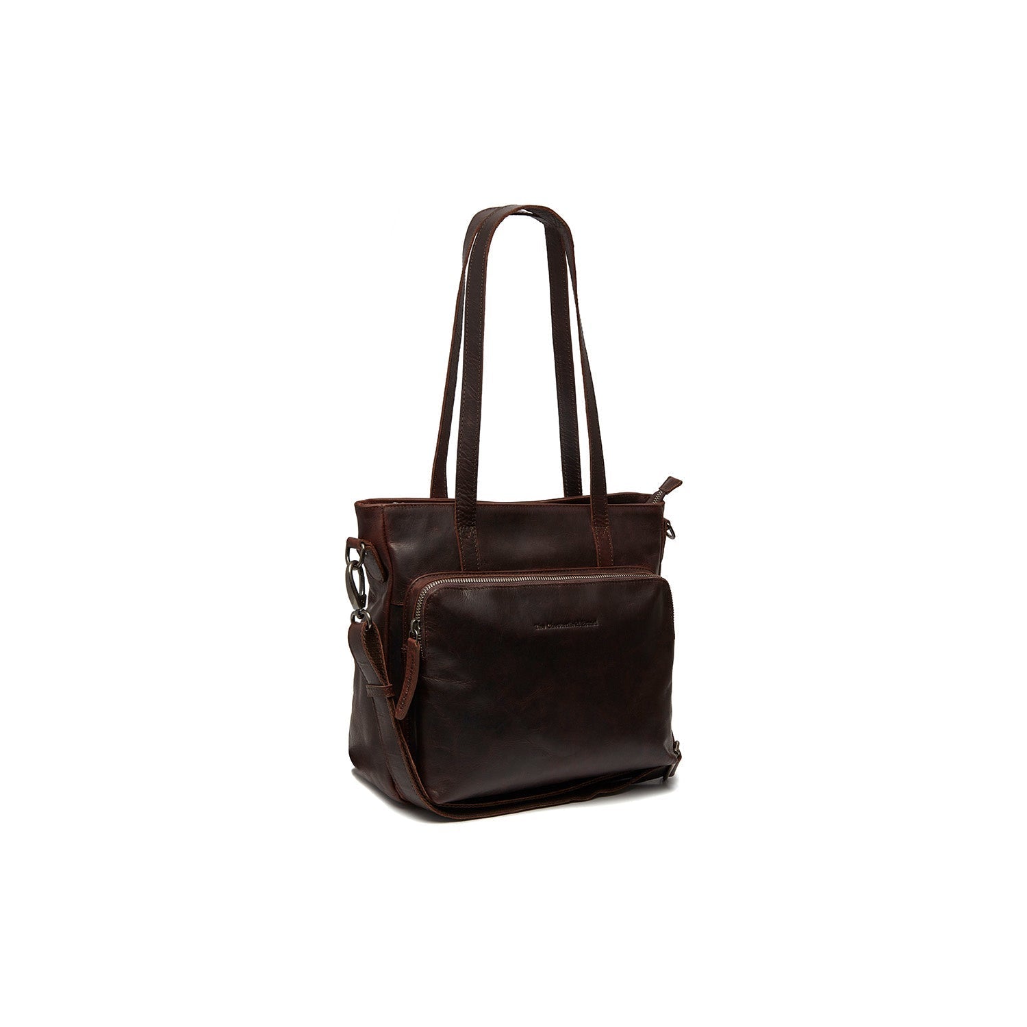 Brown Leather Shopper Alicante, front view