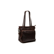 Brown Leather Shopper Alicante, front view