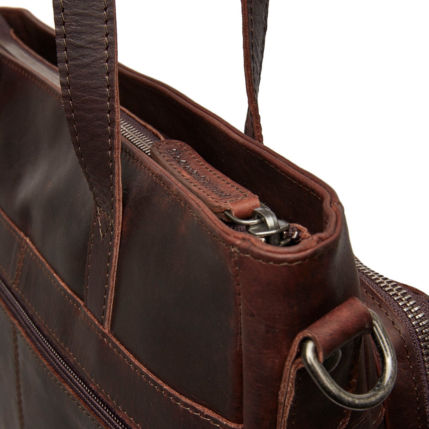 Brown Leather Shopper Alicante, product view 3