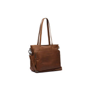 Cognac Leather Shopper Alicante, front view