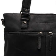 Black Leather Shopper Rome, detail view 1