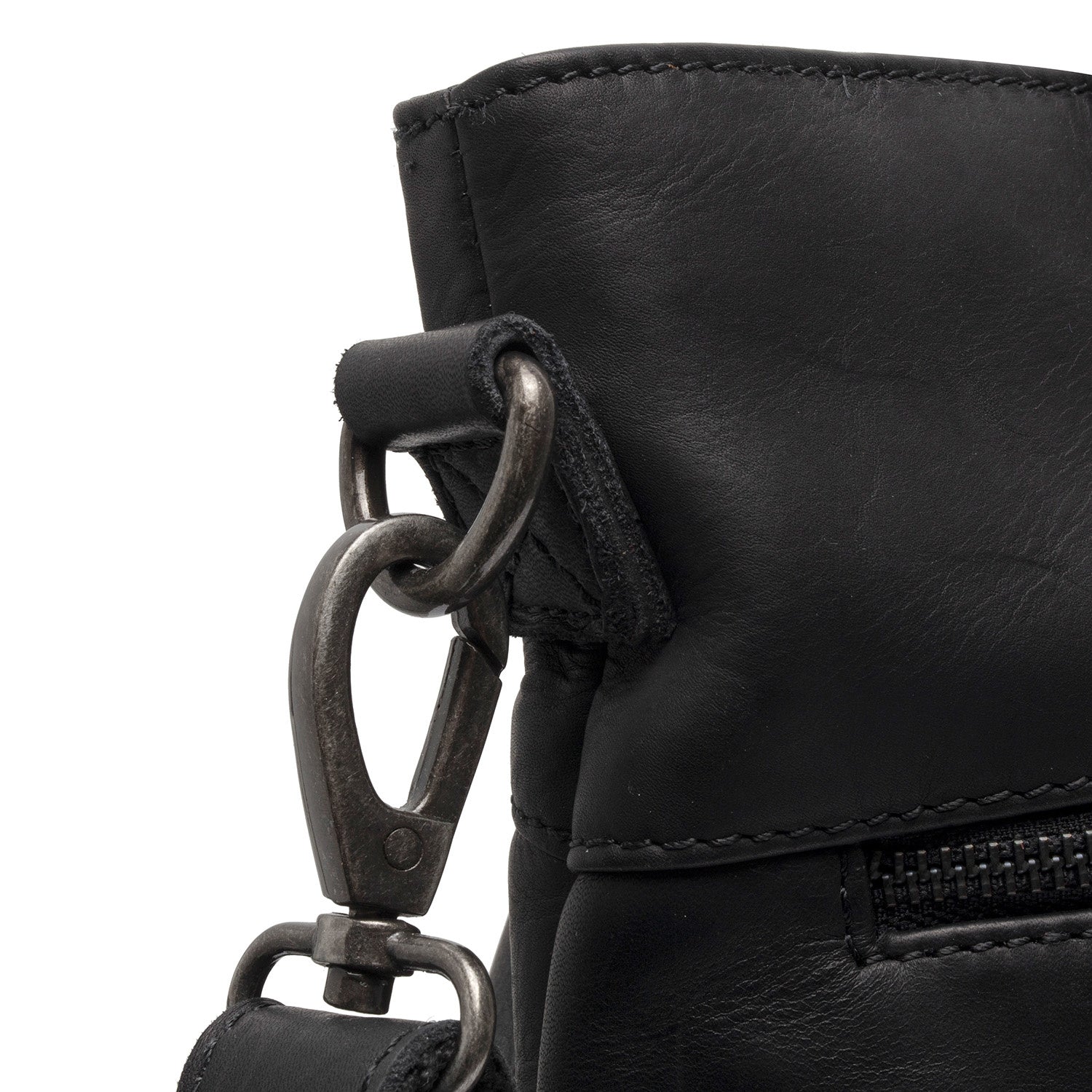 Black Leather Shopper Rome, detail view 3