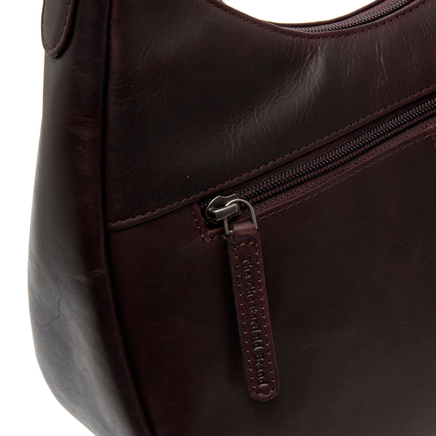 Brown Leather Shoulder Bag Alexandria, detail view 5