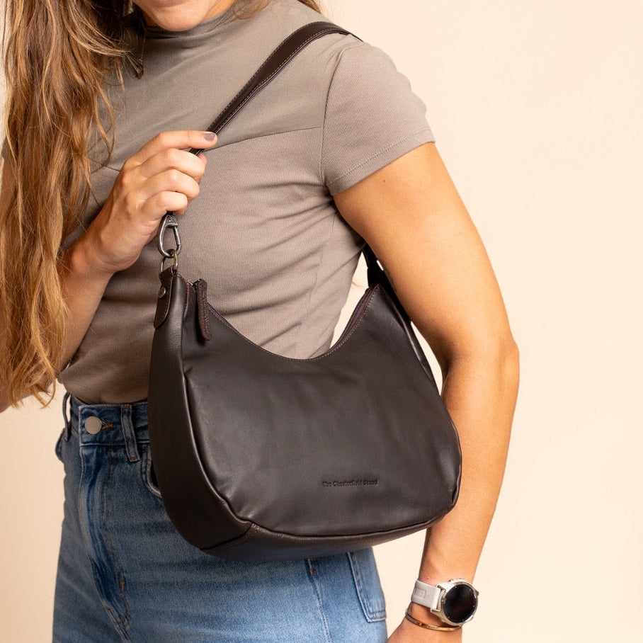 Brown Leather Shoulder Bag Alexandria, product view 2