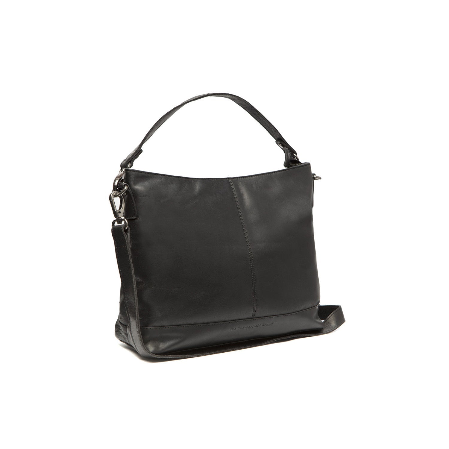 Black Leather Shoulder Bag Amelia, front view