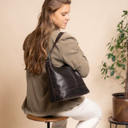 Brown Leather Shoulder Bag Amelia, product view 2