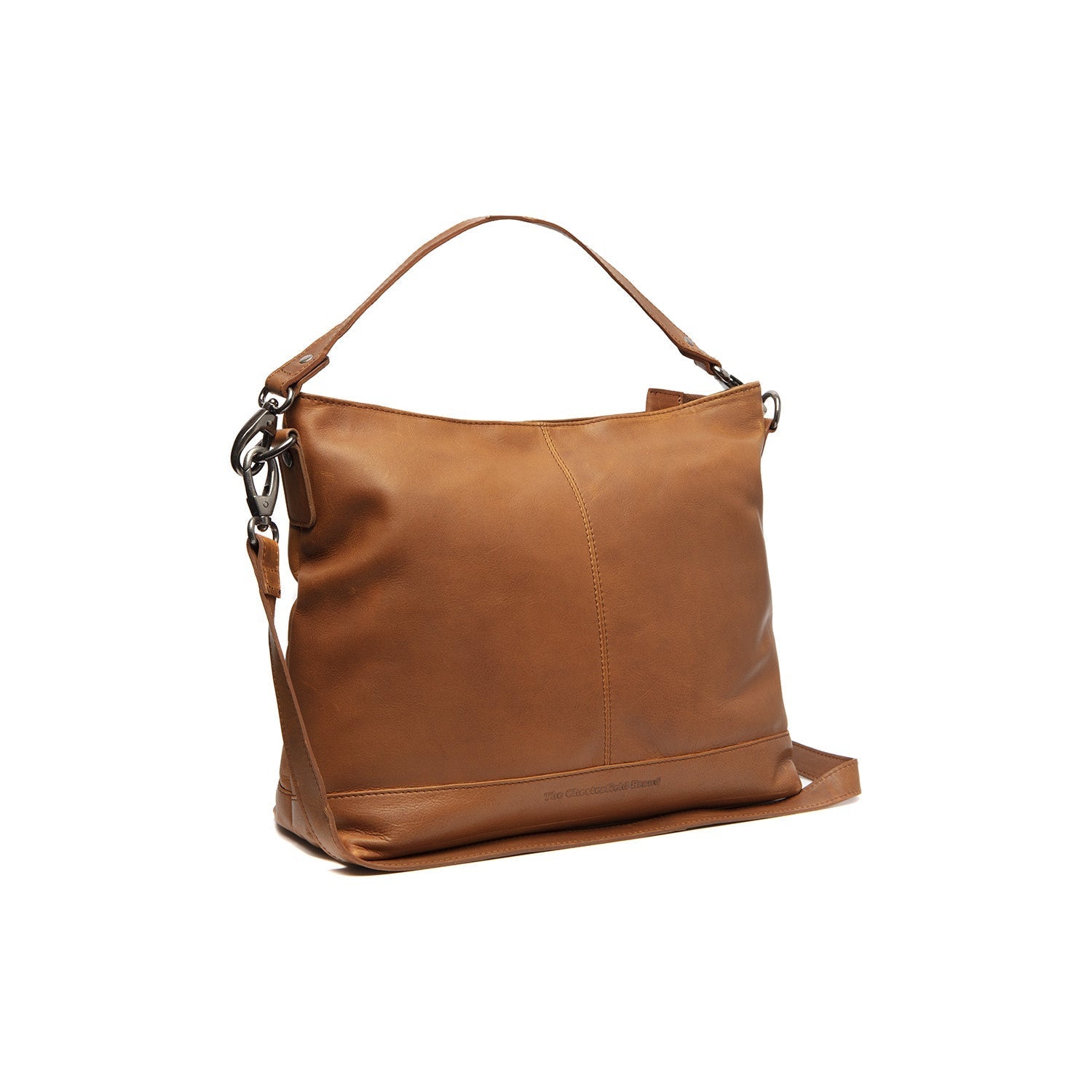 Cognac Leather Shoulder Bag Amelia, front view