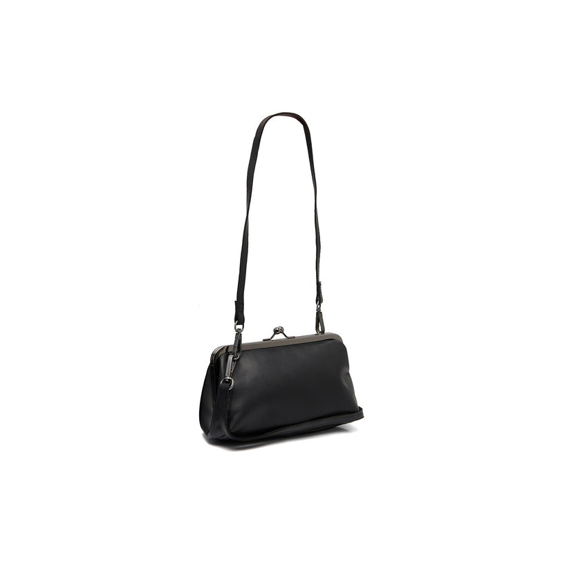 Black Leather Shoulder Bag Andrade, front view
