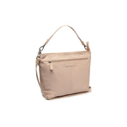 Beige Leather Shoulder Bag Astero, front view