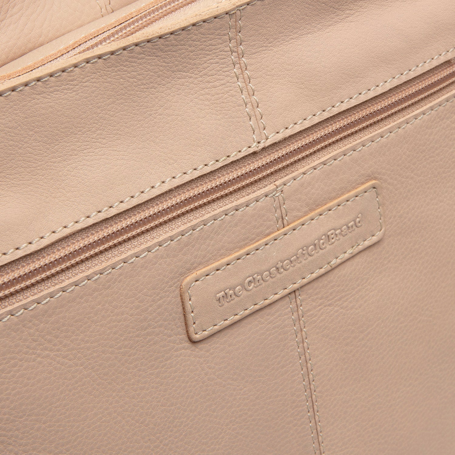 Beige Leather Shoulder Bag Astero, product view 3