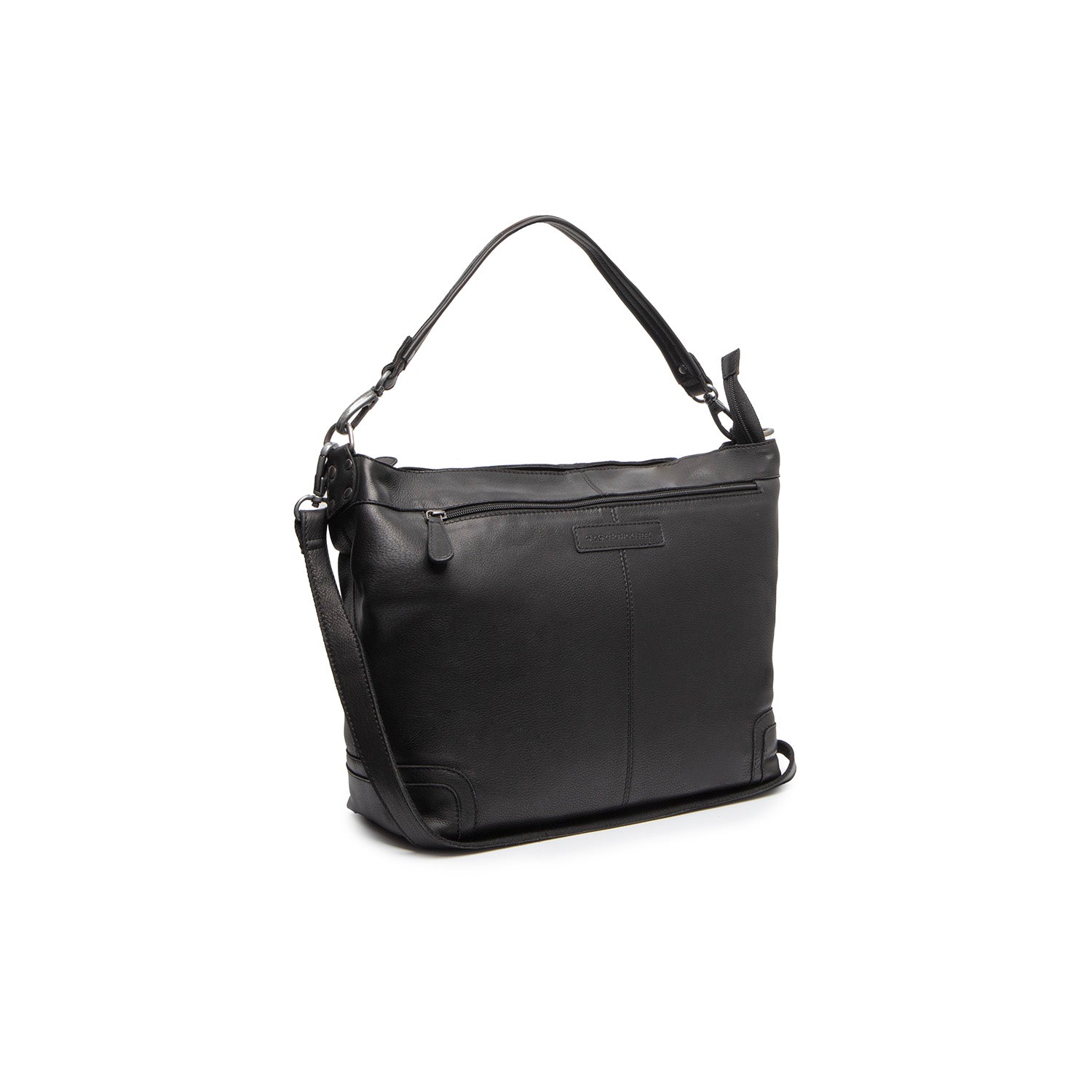 Black Leather Shoulder Bag Astero, front view