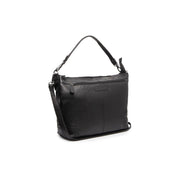 Black Leather Shoulder Bag Astero, front view