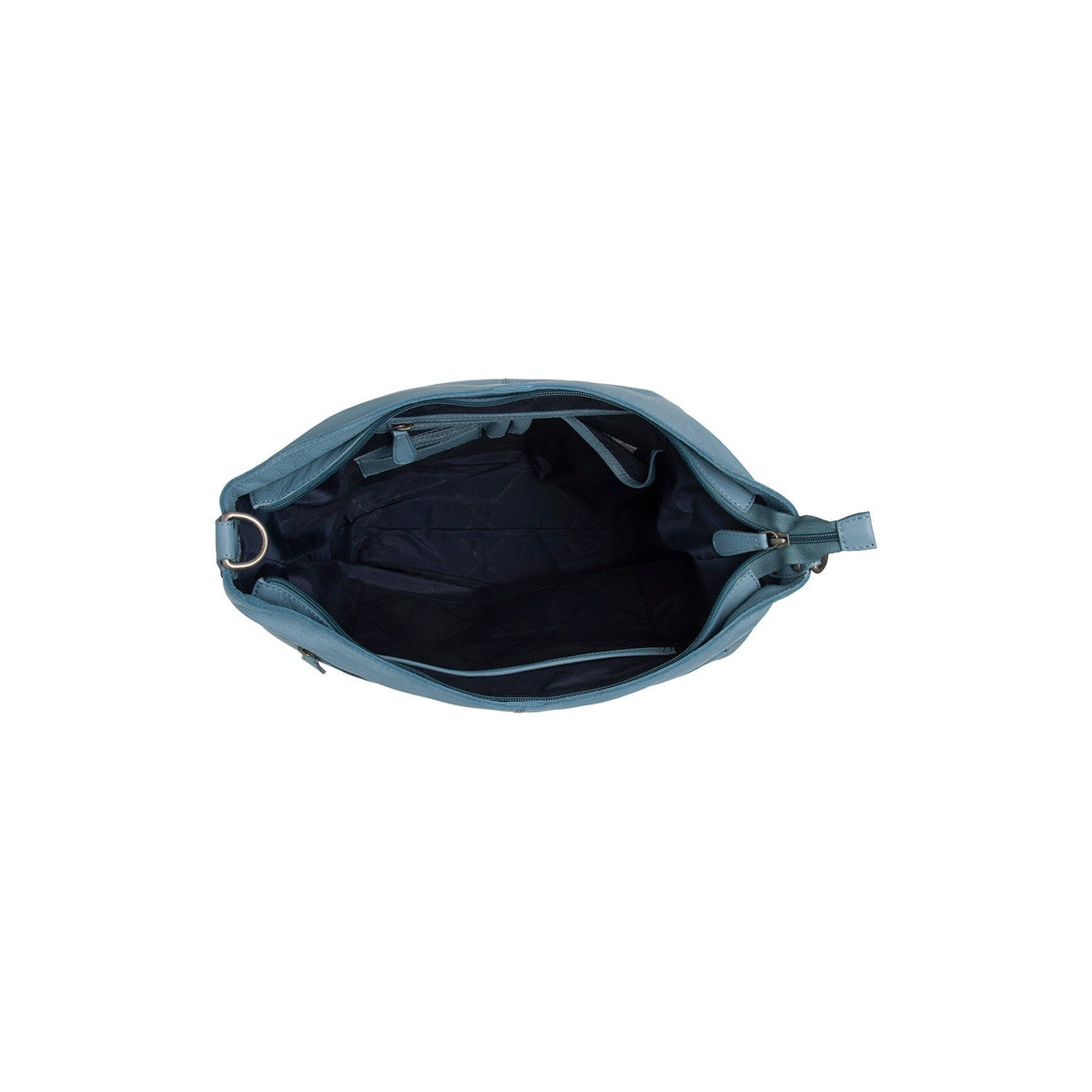 Sky Blue Leather Shoulder Bag Astero, detail view 4