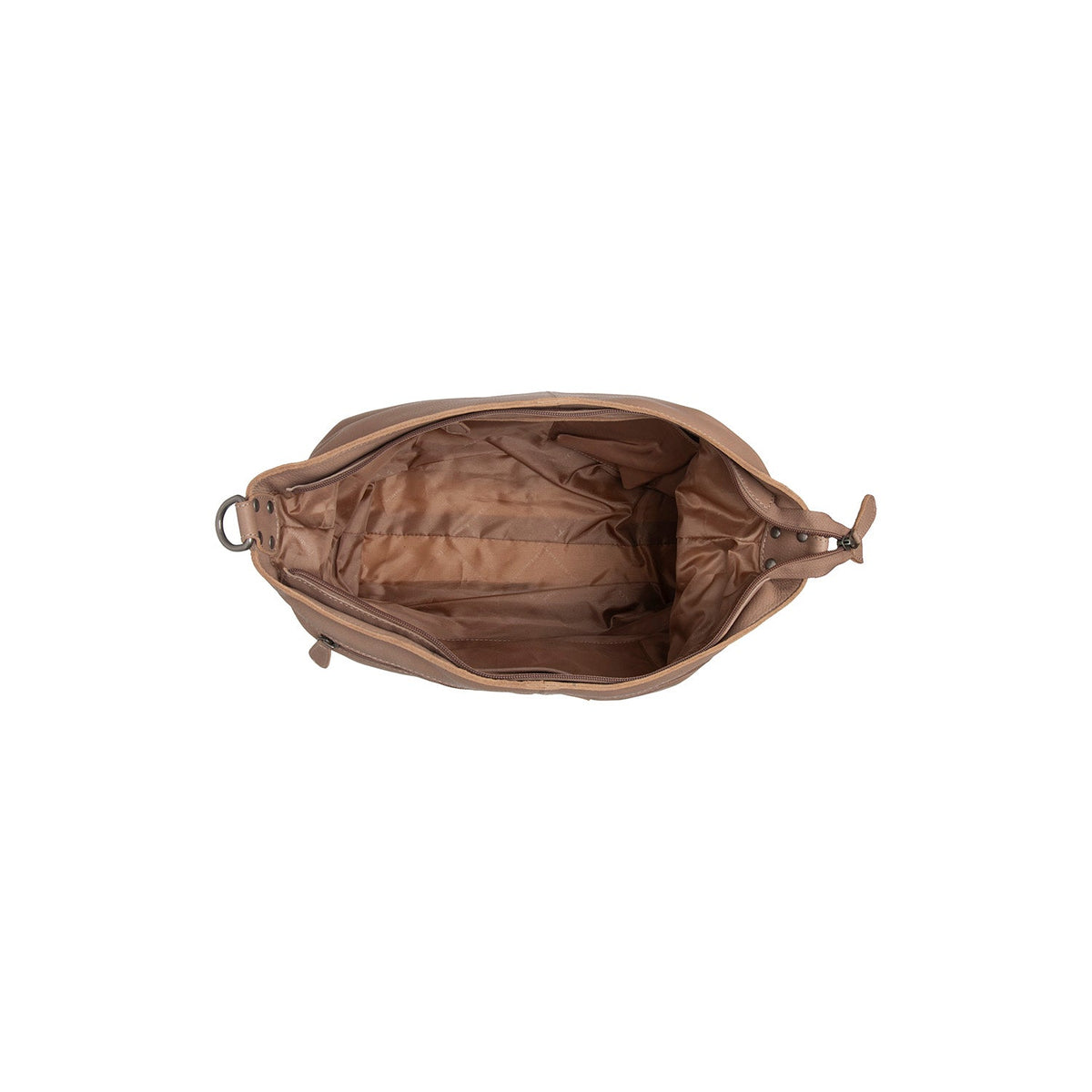 Taupe Leather Shoulder Bag Astero, detail view 4