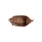 Taupe Leather Shoulder Bag Astero, detail view 4