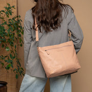 Vintage Rose Leather Shoulder Bag Astero, detail view 1