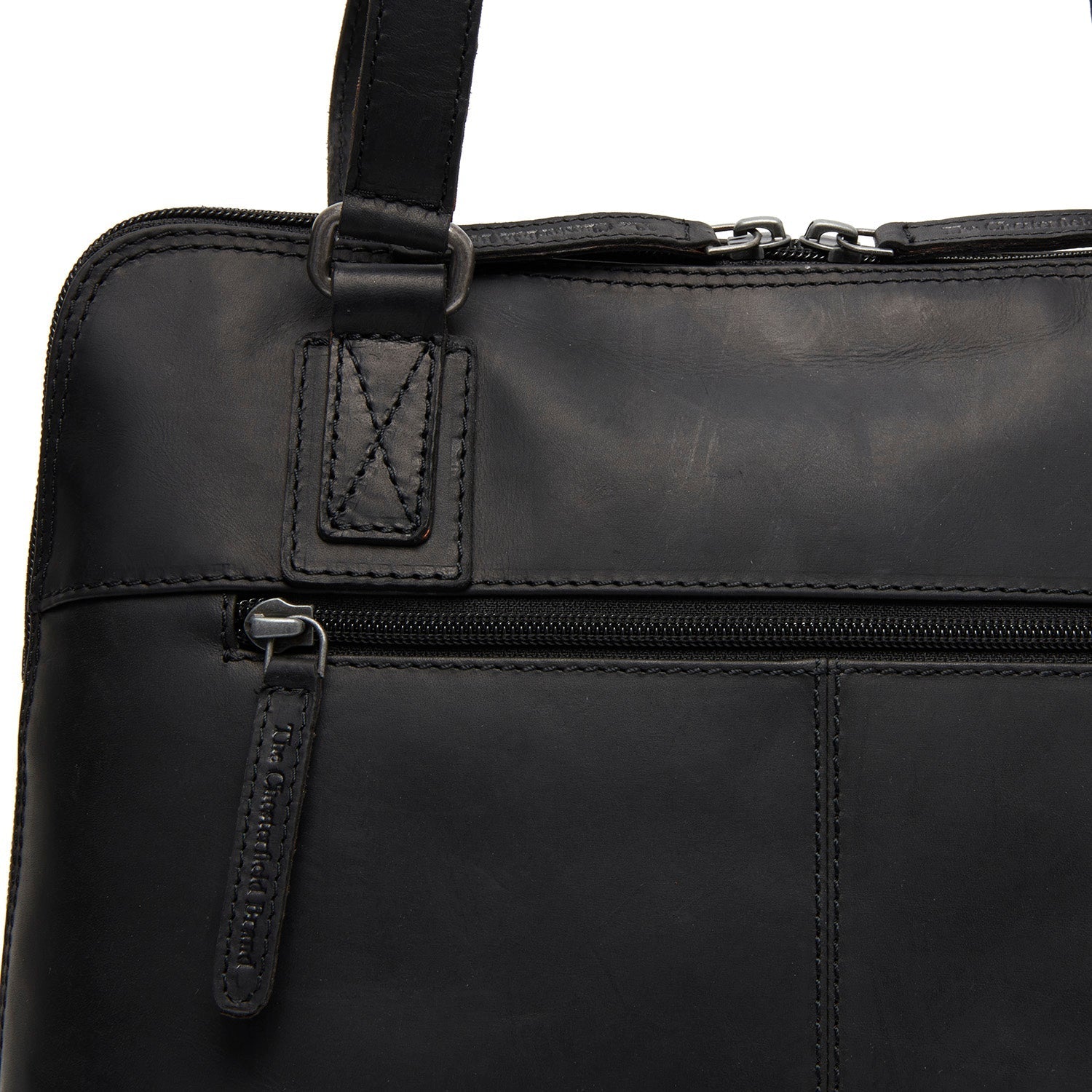 Black Leather Shoulder Bag Belgrado, detail view 3