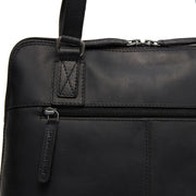 Black Leather Shoulder Bag Belgrado, detail view 3