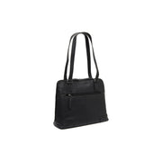 Black Leather Shoulder Bag Belgrado, detail view 4