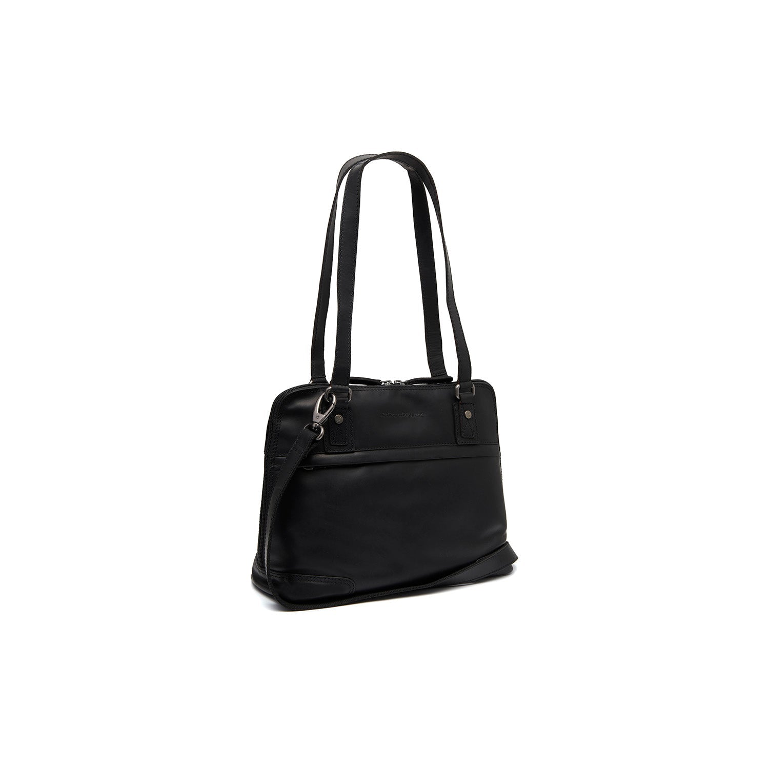 Black Leather Shoulder Bag Belgrado, front view