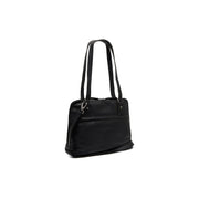 Black Leather Shoulder Bag Belgrado, front view