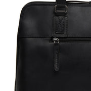 Black Leather Shoulder Bag Branson, detail view 3