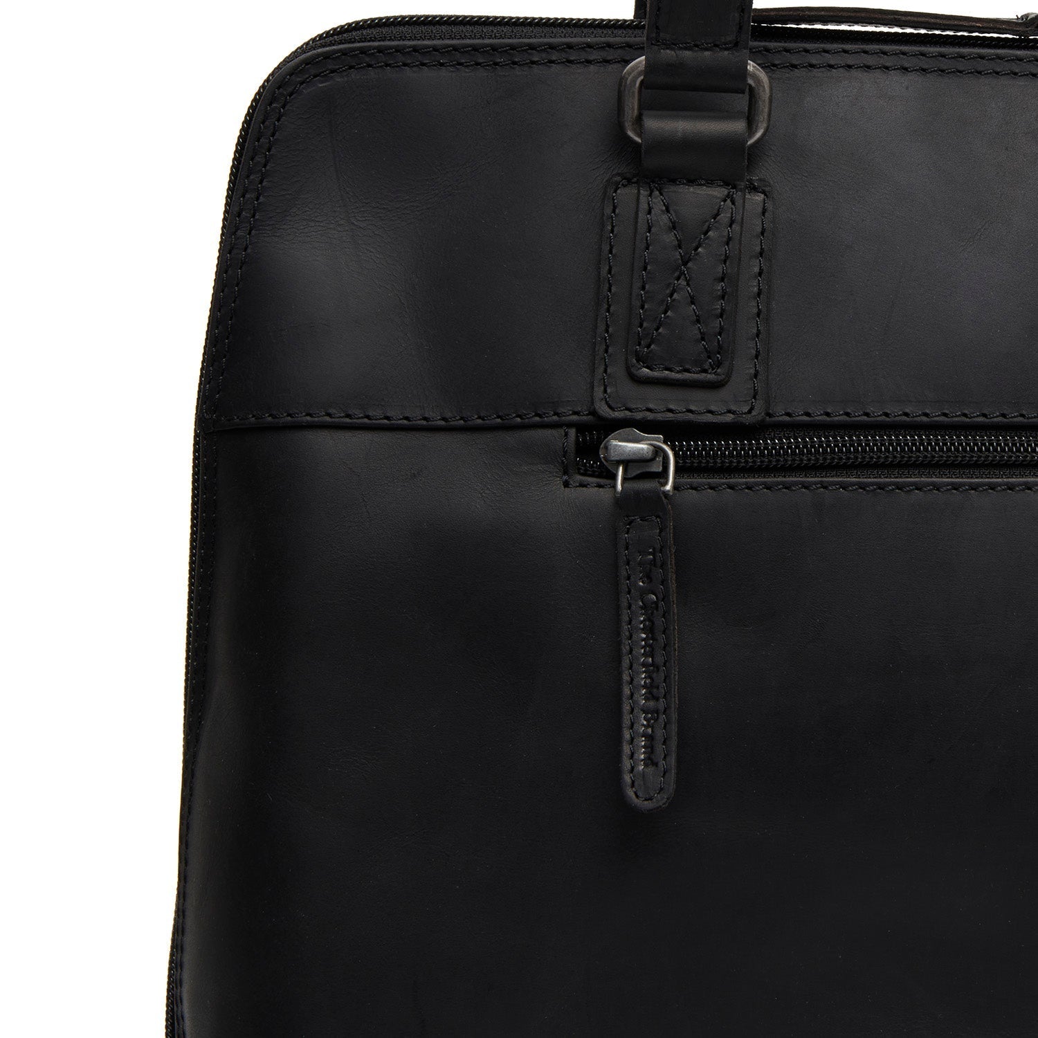 Black Leather Shoulder Bag Branson, detail view 3