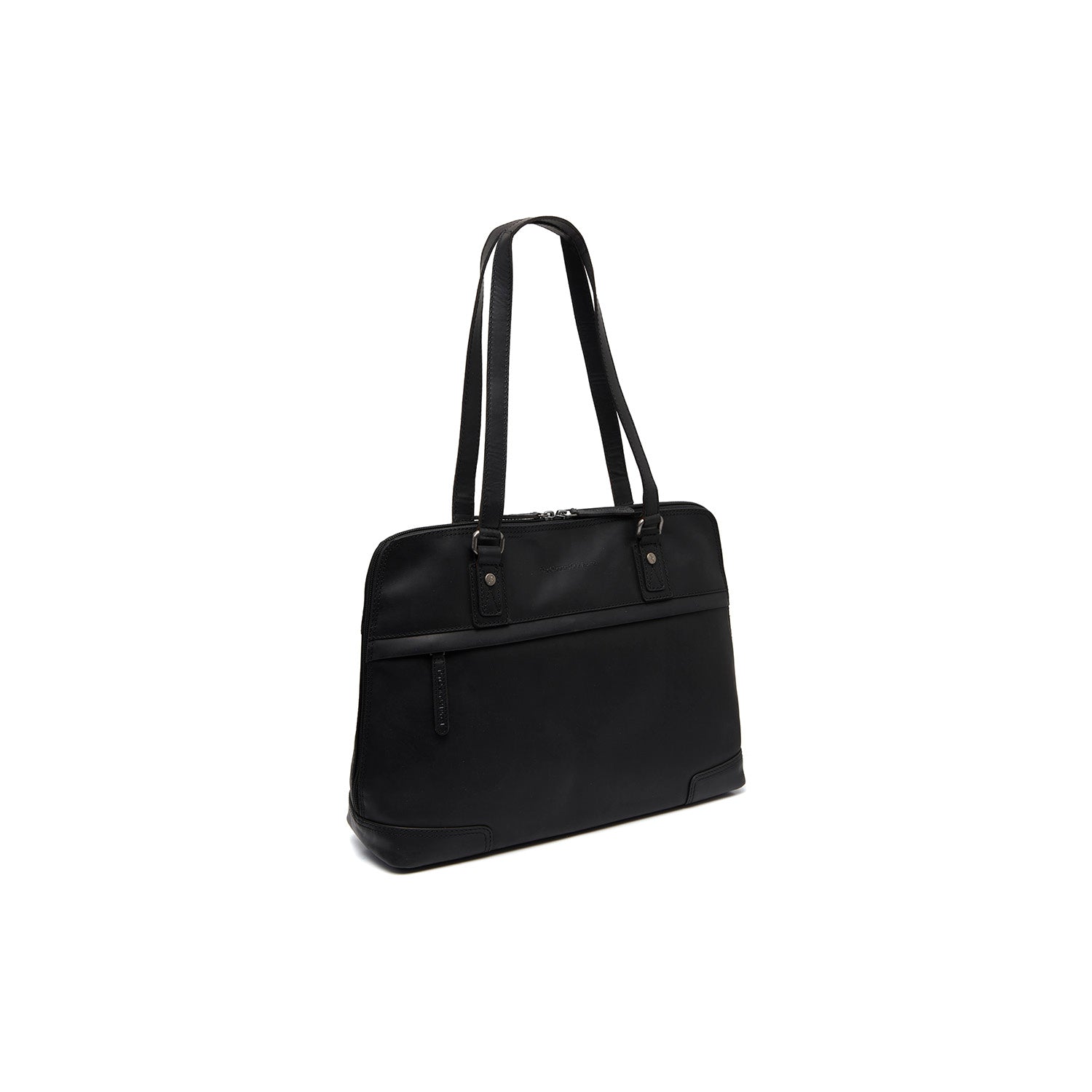 Black Leather Shoulder Bag Branson, front view