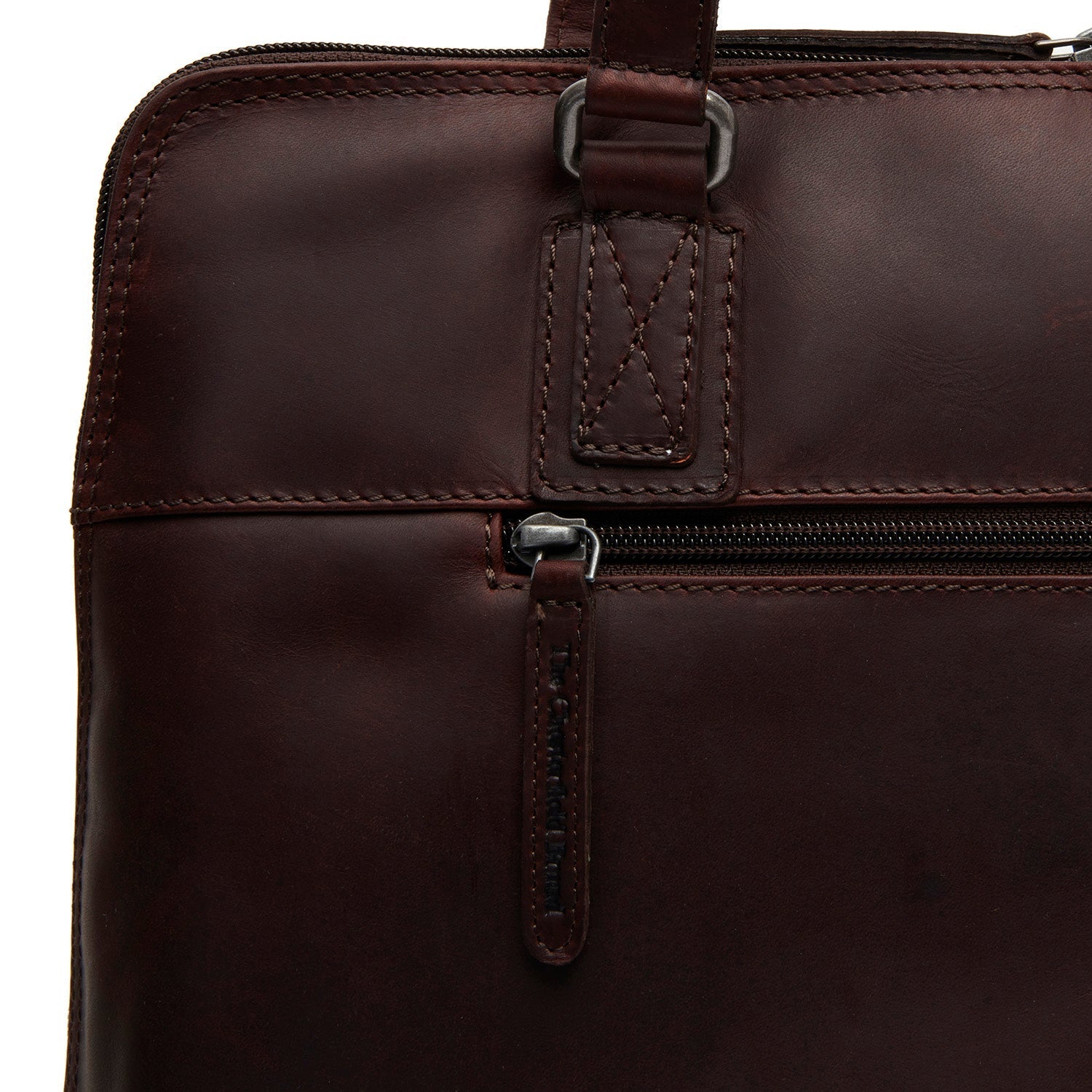 Brown Leather Shoulder Bag Branson, detail view 3