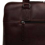 Brown Leather Shoulder Bag Branson, detail view 3