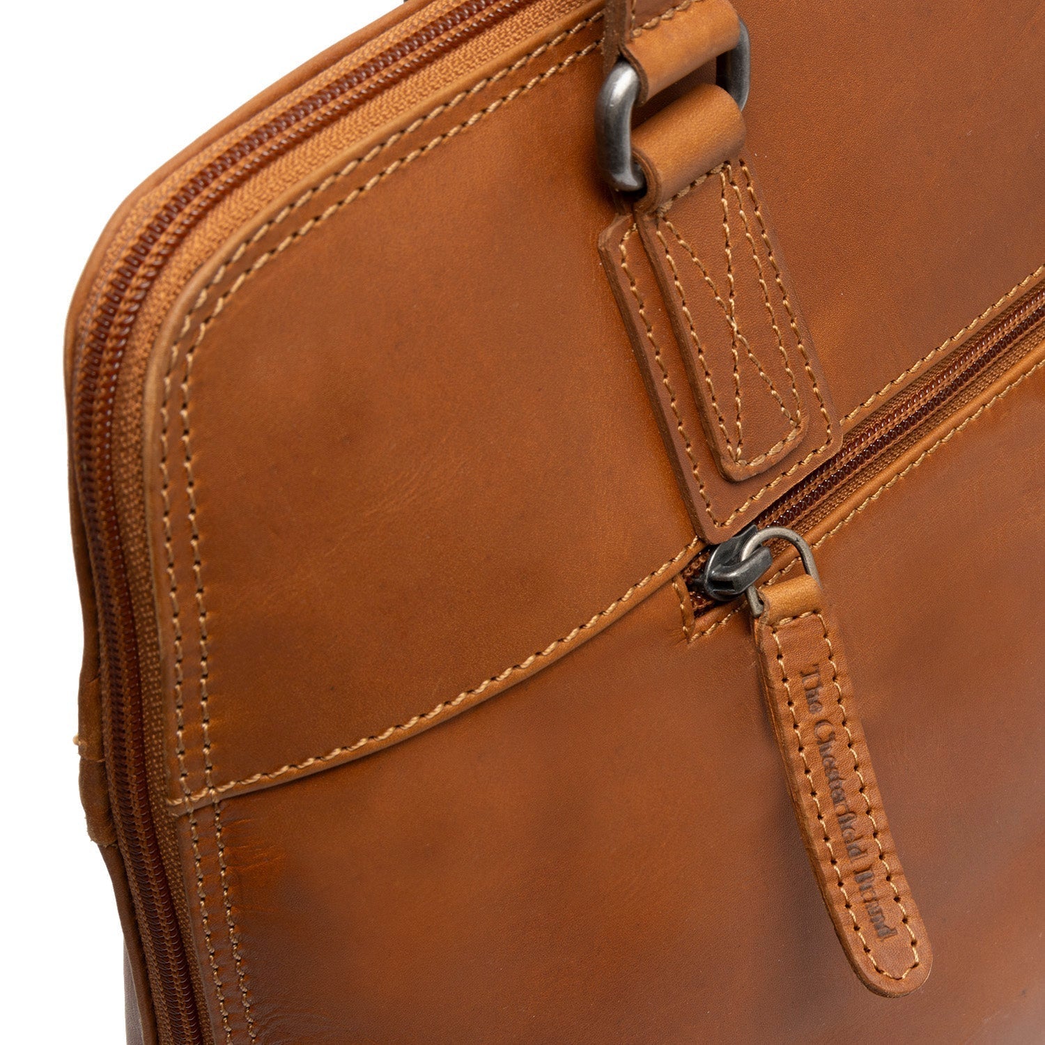 Cognac Leather Shoulder Bag Branson, detail view 4