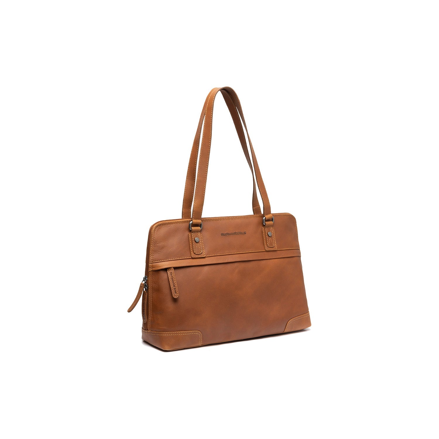 Cognac Leather Shoulder Bag Branson, front view