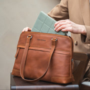 Cognac Leather Shoulder Bag Branson, product view 2